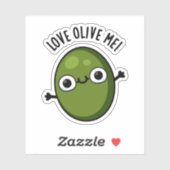 Love Olive Me Funny Food Pun Sticker (Vel)
