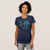 Love-Om-Namaste Racerback Blauwgroen & Dark Blue T-shirt (Voorkant volledig)