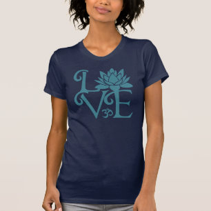 Love-Om-Namaste Racerback Blauwgroen & Dark Blue T-shirt