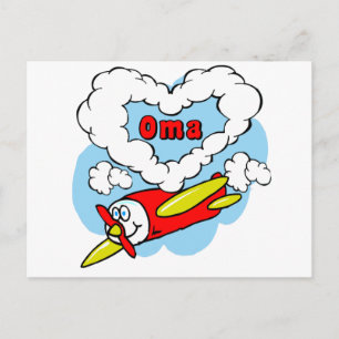 Love Oma Kinder Airplane Briefkaart