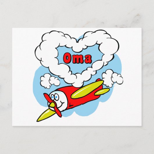 Love Oma Kinder Airplane Briefkaart (Voorkant)