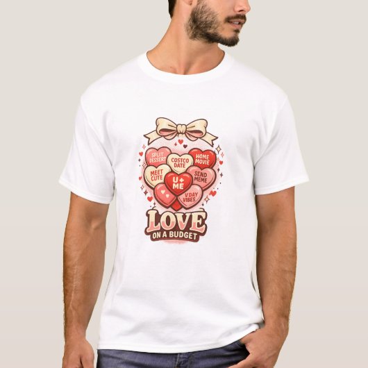 Love On A Budget Coquette Valentijn T-shirt | Bow (Voorkant)