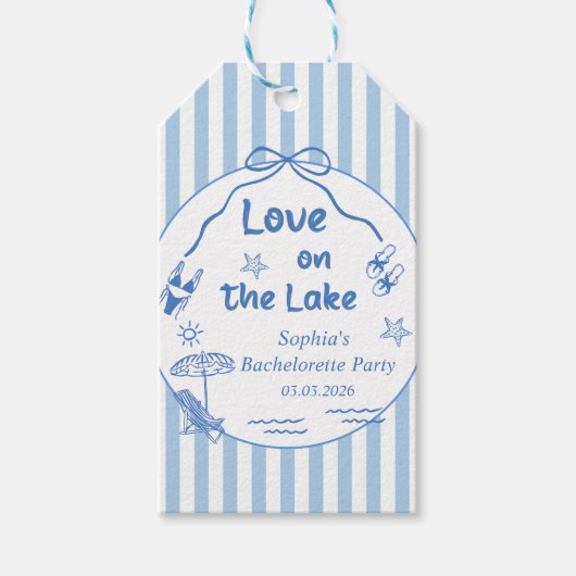 Love On The Lake Bachelorette-feestje  Cadeaulabel (Voorkant)