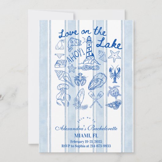 Love on the Lake Bachelorette Kaart (Voorkant)