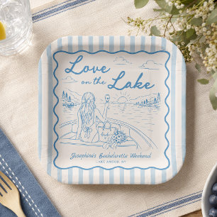 Love on the Lake Bachelorette Weekend Bruidsfeest Papieren Bordje