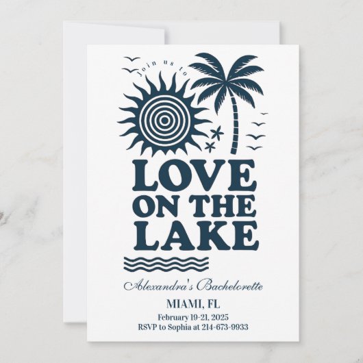 Love on the Lake Bachelorette Weekend Kaart (Voorkant)