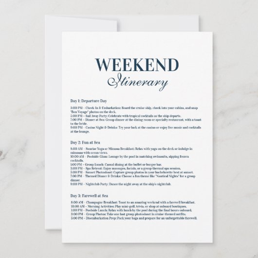 Love on the Lake Bachelorette Weekend Kaart (Achterkant)