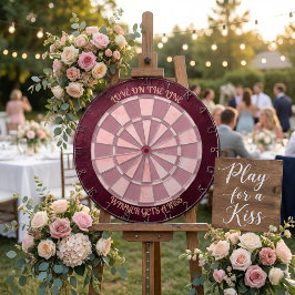 Love On The Line Pink Marble Romantic Couple’s Dartbord