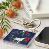 Love One Another | Lamb & Floral Acrylic Keychain (Voorkant Rechts)