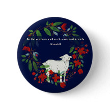 Love One Another | Lamb & Floral Christian Button