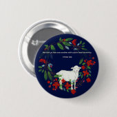 Love One Another | Lamb & Floral Christian Button (Voorkant /achterkant)
