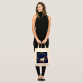 Love One Another | Lamb & Floral Tote Bag (Voorkant (model))