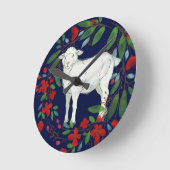 Love One Another | Lamb & Floral Wall Clock Ronde Klok (Hoek)