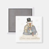 Love One Another Snowman T-shirts en cadeaus Magneet (Voorkant / Achterkant)