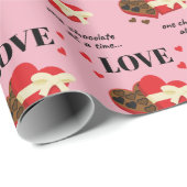 Love One Chocolate in Time Funny Quote Cadeaupapier (Rol Hoek)
