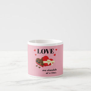 Love One Chocolate in Time Funny Quote Espresso Kop