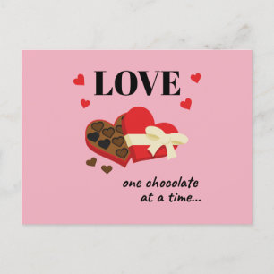 Love One Chocolate in Time Funny Quote Feestdagenkaart