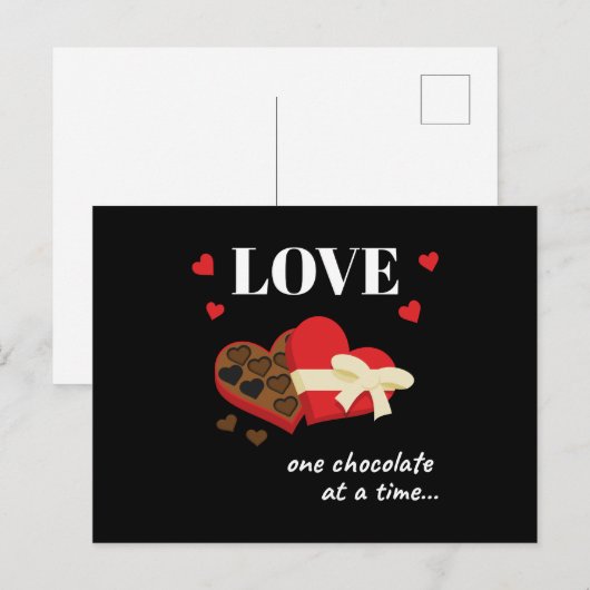 Love One Chocolate in Time Funny Quote Feestdagenkaart (Voorkant / Achterkant)
