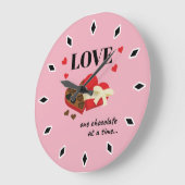 Love One Chocolate in Time Funny Quote Grote Klok (Hoek)
