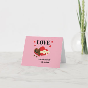 Love One Chocolate in Time Funny Quote Kaart