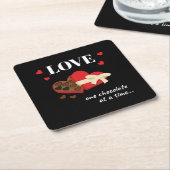 Love One Chocolate in Time Funny Quote Kartonnen Onderzetters (Schuin)