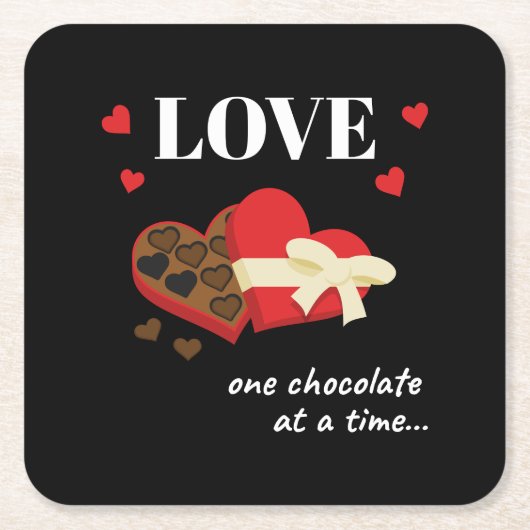 Love One Chocolate in Time Funny Quote Kartonnen Onderzetters (Voorkant)