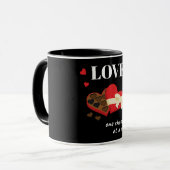 Love One Chocolate in Time Funny Quote Mok (Voorkant links)