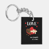 Love One Chocolate in Time Funny Quote Sleutelhanger (Voorkant Links)