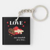 Love One Chocolate in Time Funny Quote Sleutelhanger (Achterkant)