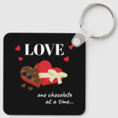 Love One Chocolate in Time Funny Quote Sleutelhanger (Achterkant)