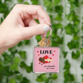 Love One Chocolate in Time Funny Quote Sleutelhanger (Hand)
