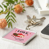Love One Chocolate in Time Funny Quote Sleutelhanger (Zijkant)
