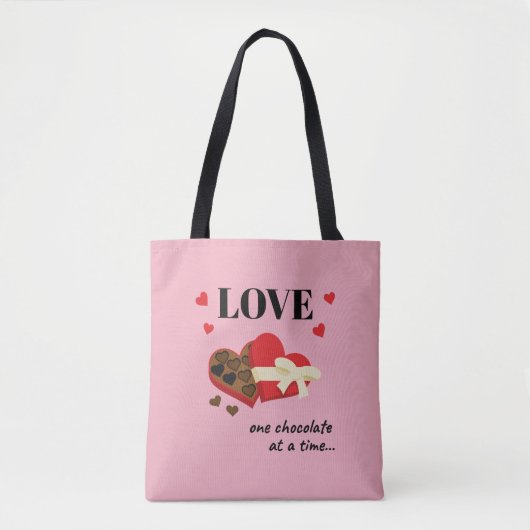 Love One Chocolate in Time Funny Quote Tote Bag (Voorkant)
