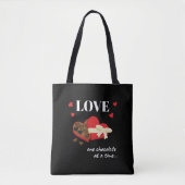 Love One Chocolate in Time Funny Quote Tote Bag (Voorkant)