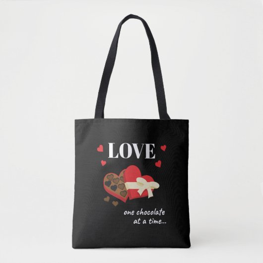 Love One Chocolate in Time Funny Quote Tote Bag (Voorkant)