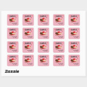 Love One Chocolate in Time Funny Quote Vierkante Sticker (Vel)