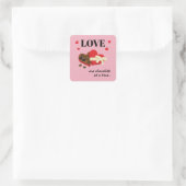 Love One Chocolate in Time Funny Quote Vierkante Sticker (Tas)