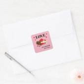 Love One Chocolate in Time Funny Quote Vierkante Sticker (Envelop)
