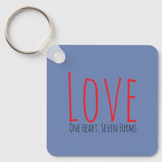 Love - One Heart. Seven Forms Acrylic Keychain (Voorkant)
