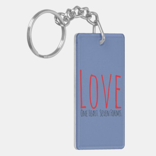 Love - One Heart. Seven Forms Acrylic Keychain (Voorkant Links)