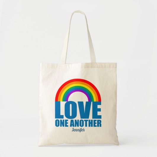 Love One Weer een Inspirerend Christelijk Monogram Tote Bag (Voorkant)