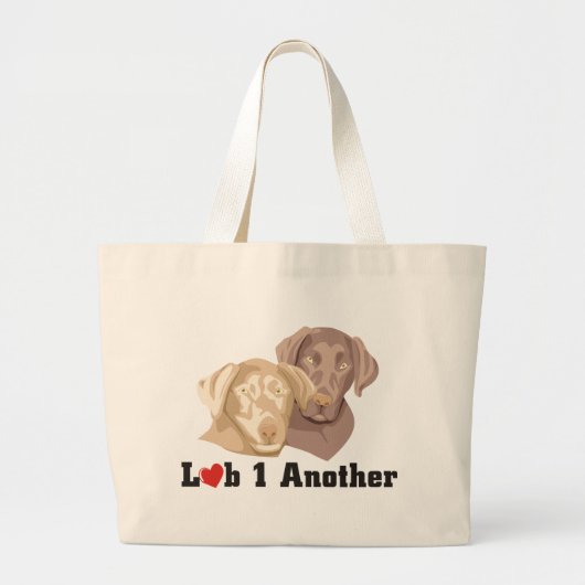 Love One Weer Labrador Theme Grote Tote Bag (Voorkant)
