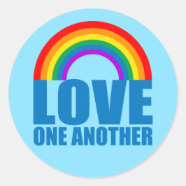 Love One Weer Rainbow Christelijk Ronde Sticker