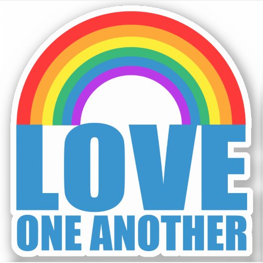 Love One Weer Rainbow Christelijk Sticker (Voorkant)