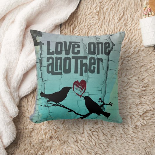 Love One Weer Whimsical Turquoise Birds Kussen (Deken)