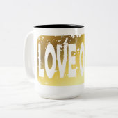 Love only T-shirt Tweekleurige Koffiemok (Voorkant links)