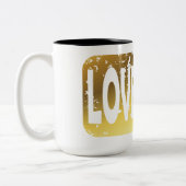 Love only T-shirt Tweekleurige Koffiemok (Links)