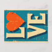 LOVE op de jaren '60 geïnspireerde graphics Feestdagenkaart (Voorkant)