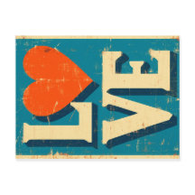 LOVE op de jaren '60 geïnspireerde graphics