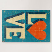 LOVE op de jaren '60 geïnspireerde graphics Legpuzzel (Horizontaal)